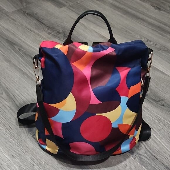 Source Unknown Handbags - Colorful Satin Multi-Use Lightweight Backpack Purse